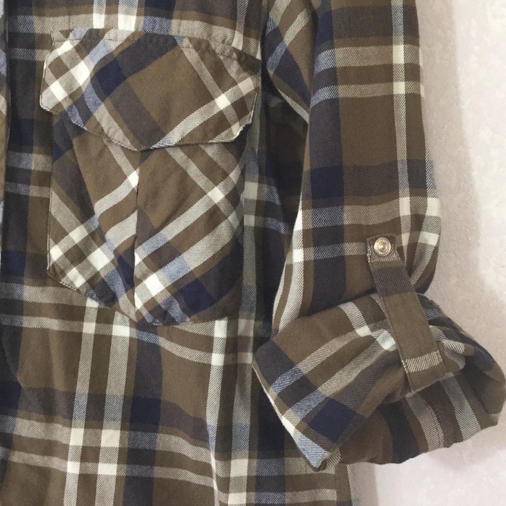 Zara Women Lightweight Flannel Shirt Snap Front S - Picture 4 of 8